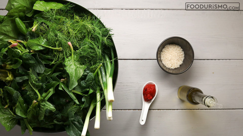 spanakoryzo spanakorizo σπανακορυζο υλικα