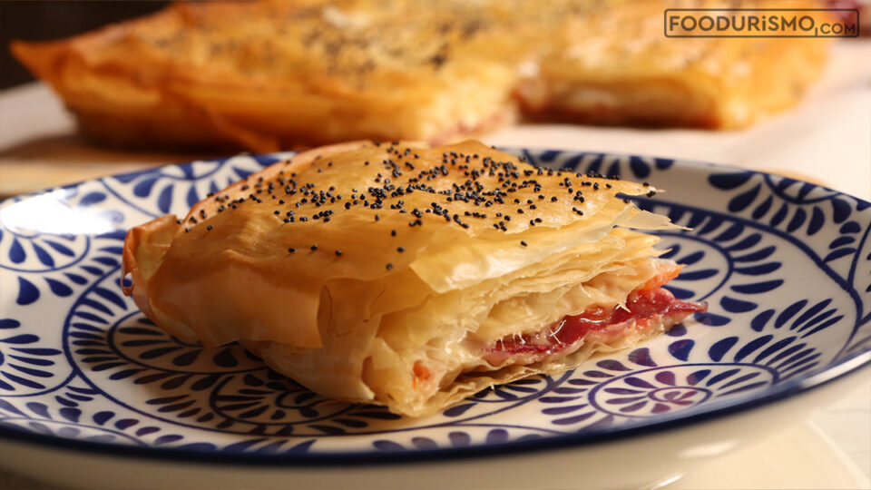 pastourmadopita on the plate