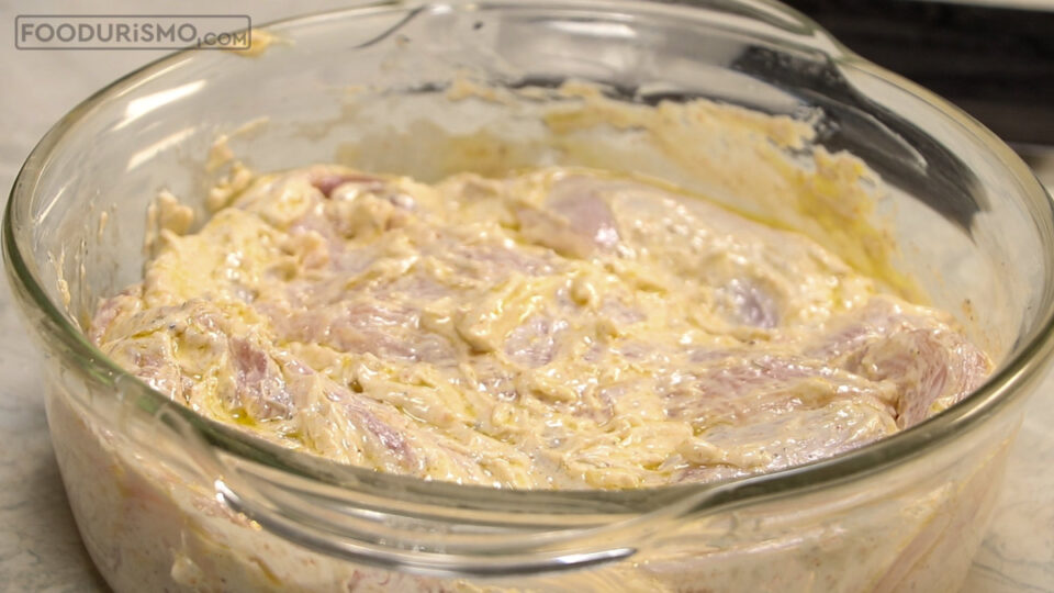 marinating the chicken fillets