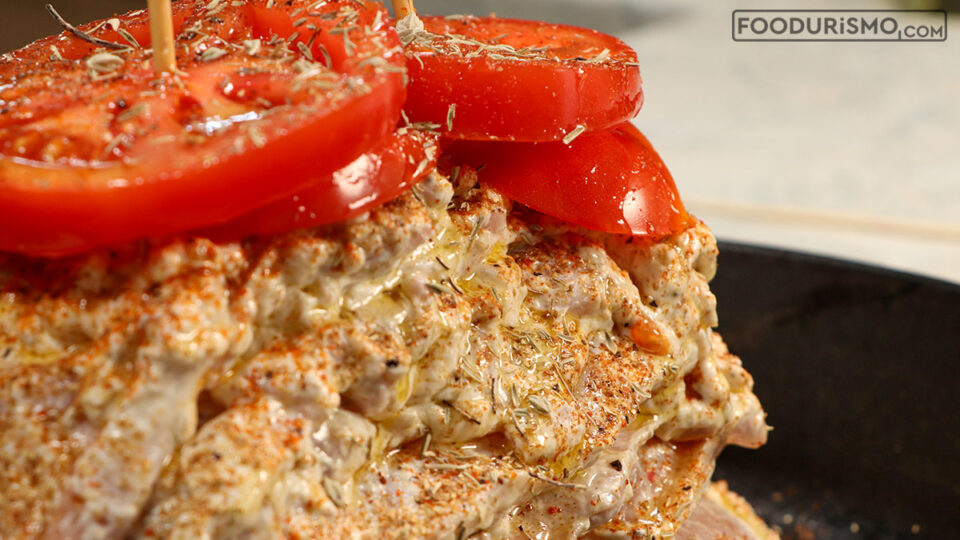 assembled gyros with tomatoes