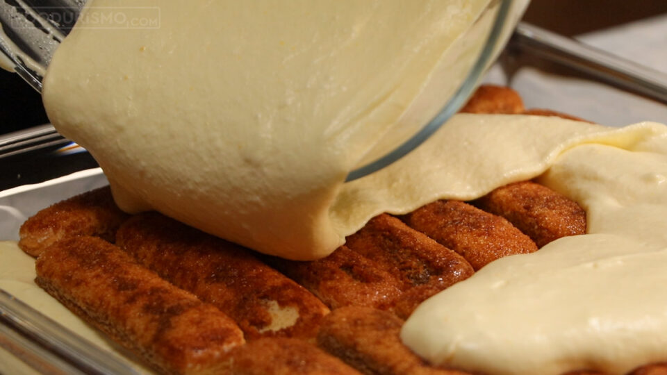 cream over ladyfingers
