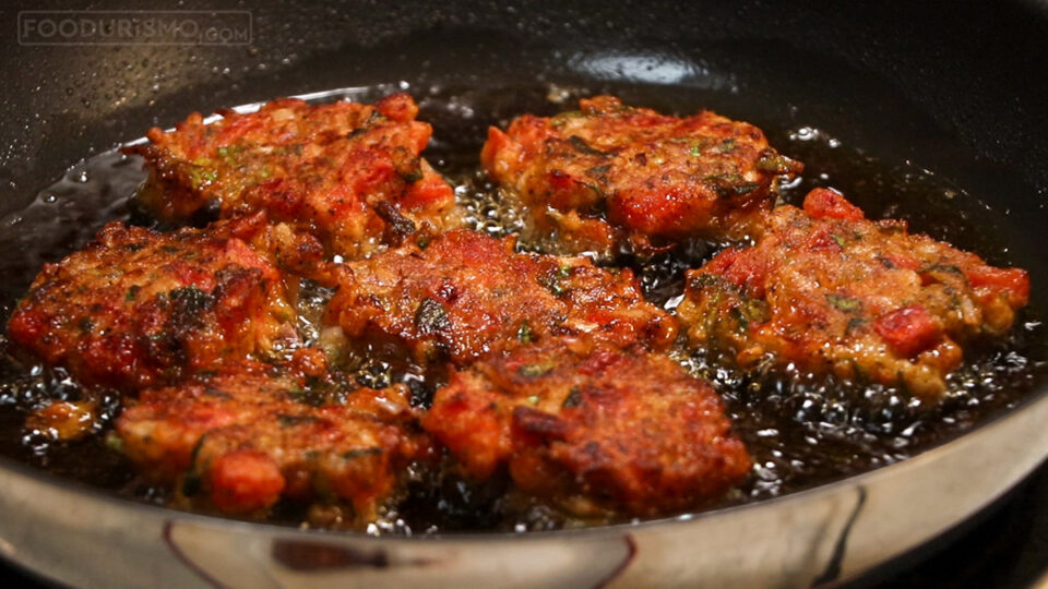 fried tomato fritters
