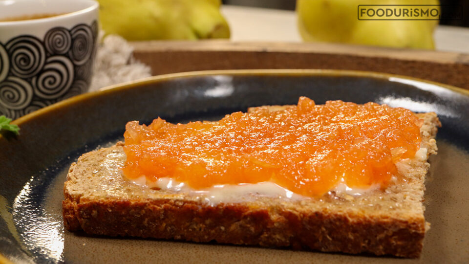 quince sweet with butter on bread