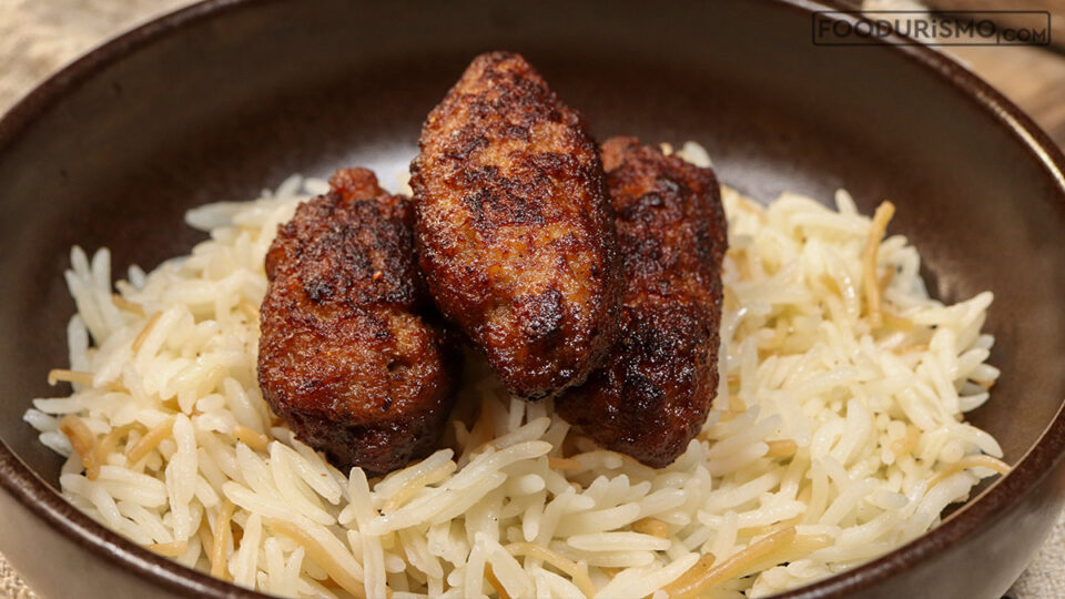 serve the soutzoukakia with rice